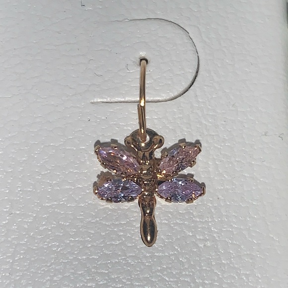 14KT Gold Dragonfly Earrings - Picture 2 of 2
